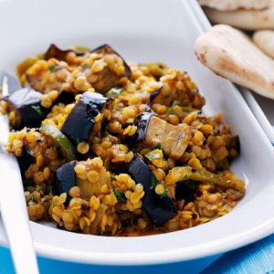 aubergine and red lentils delicious mag recipe